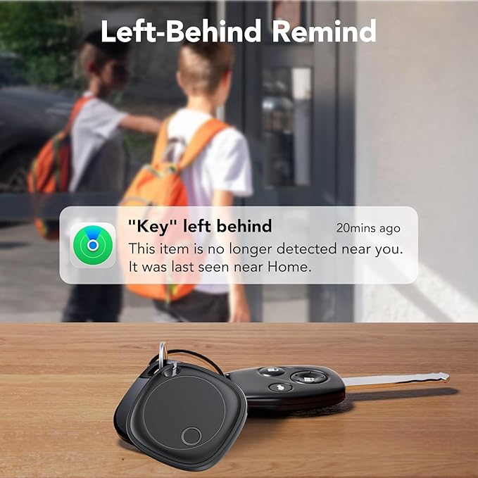 Air Tracker Tags-4 Pack, Bluetooth Tracker Works with Apple Find My APP (iOS Only), Bluetooth Smart Air Tag Keys Finder and Item Locator for Keys, Bags, Luggage, Wallet, Replaceable Battery