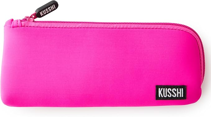 KUSSHI Neoprene Zipper Makeup Brush Pouch and Travel Pencil Case for Beauty Tools, Pencils, Brushes & Small Accessories - Makeup Brush Bag Pouch for Organization and Travel Items