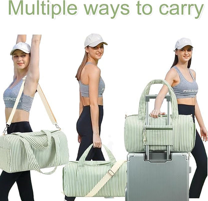 BLUBOON Duffle Bag Girls Kids Cute Gym Bag with Shoes Compartment & Wet Separation Waterproof Sports Overnight Travel Bag