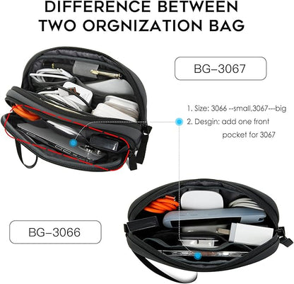 BANGE Cable Organizer Pouch，Water Resistant Tech Accessories Bag Carry Storage，Electronic Accessory Case for Charger, Cables, Power Bank, Hard Drive, Cords