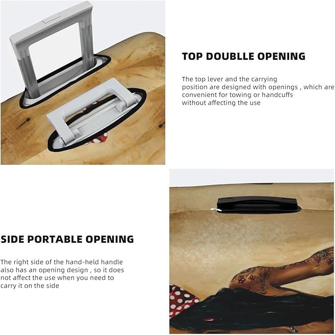 Luggage Cover Protector, Anti-scratch Suitcase Cover, Large, African American Black Girl, Floral Pattern