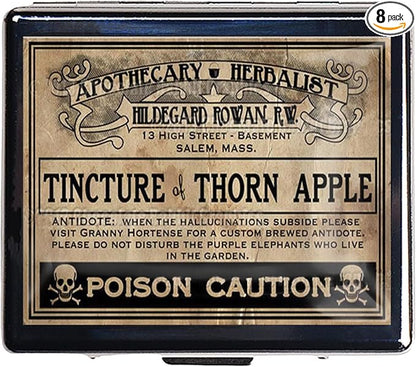 7 Days Chromed Shiny Silver Pill Organizer with Mirror Inside Has 8 Separate Compartments Rectangle Cute Travel Pill Organizer for Purse 7 Days (Tincture)