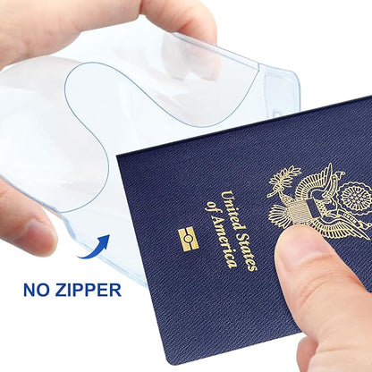 100 Pack Clear Plastic Passport Identification Card Holders, 4x6 Inch Vertical No Zipper Plastic Name Badge ID Card Holders