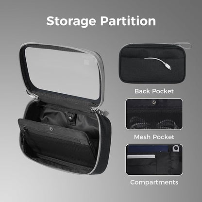 pack all Clear Electronic Organizer, TPU Cable Organizer Bag, Compact Cord Travel Organizer for Cables, Chargers, Phones, USB Cords, SD Cards (Black)