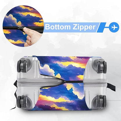 ANNA QUEEN Rainbow plane Luggage Cover Washable Suitcase Protector Suitcase Cover Anti-Scratch,Stretchable Fit for 18-32Inch Luggage,Travel Bag Cover XL(fits 29-32Inch suitcase)