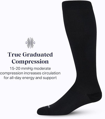 Comrad Nylon Knee High Socks - 15-20mmHg Graduated Compression Socks - Soft & Breathable Support Unisex Socks