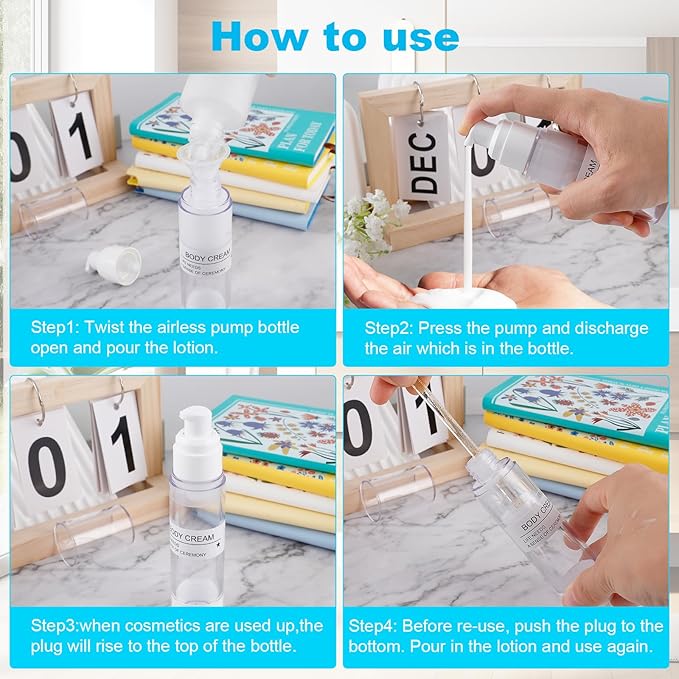 30 Pack TSA Approved Skincare Empty Travel Bottles, 1.7/1/0.7/0.34oz Refillable Travel Size Containers, Leak-Proof Toiletry Bottles for Skincare and Creams, Lotion, Eye Cream, Liquid, Foundation