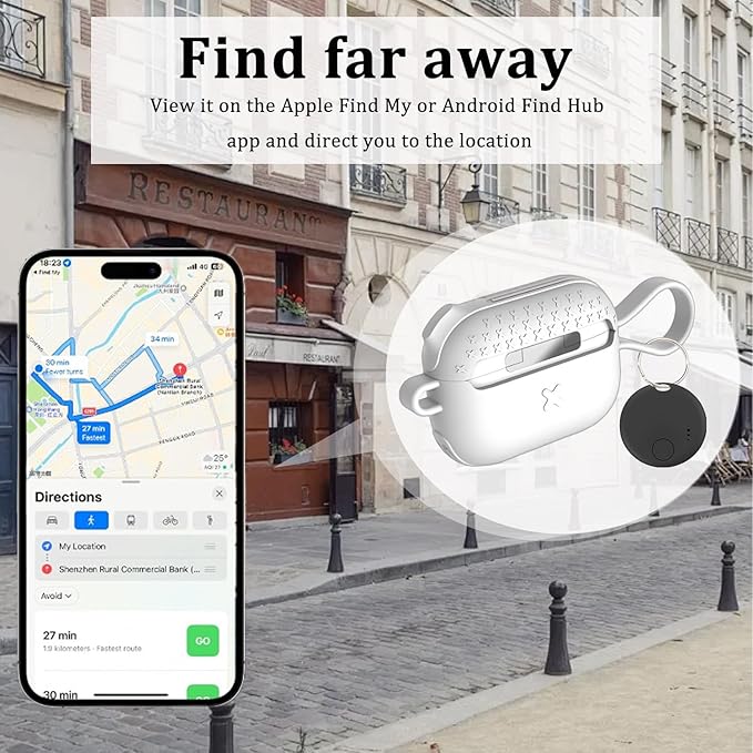 Air Tracker Tag for Android or iOS,Android Tracker Tag-4Pack,Dual System Tracker Tags,Compatible with Google's Find Hub and Apple Find My,Replaceable Battery,Item Finder for Keys,Wallet,Luggage,Bags