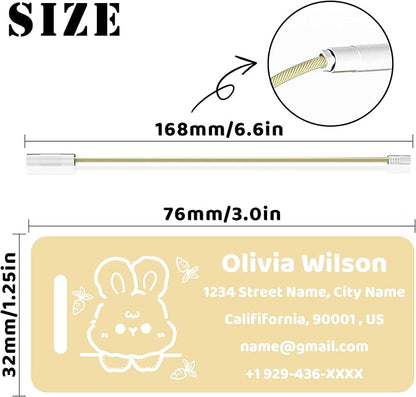 4 PCS Personalized Luggage Tags for Suitcases, Custom Aluminum Luggage Tags for Bags and Backpacks, Waterproof & Heavy Duty Personalized Metal Name Tags for Travel (Gold)