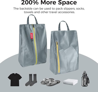 pack all Shoe Bag for Travel, Water-Resistant Shoe Pouch for Gym, Odor-Resistant Soccer Cleats Bag for Sport (Dual Pocket Version)