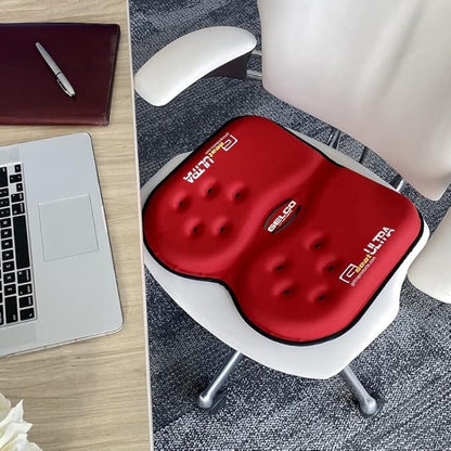 GSeat Ultra Orthopedic Gel and Foam Seat Cushion - for Coccyx, Back, Tailbone, Prostate, Postnatal, and Sciatica Pain/Discomfort - Office, Car, Chair, Travel (Cardinal Red)
