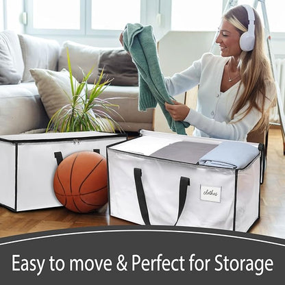 Moving Bags Heavy Duty – Clean Packing Solution, Large Storage Totes with Zippers and Handles for Moving and Organizing