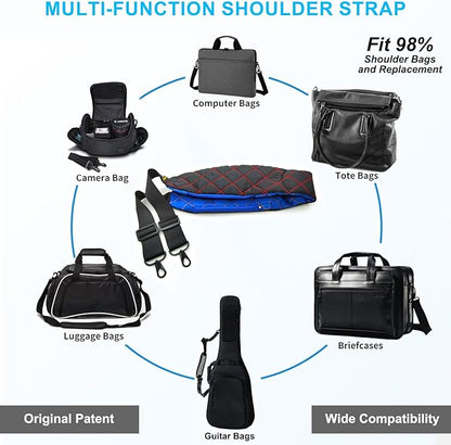 2 in 1 Anti-theft Bag Shoulder Strap with Pockets, 54 inch Travel Belt Ultra-Wide and Thick, Comfort and Stylish