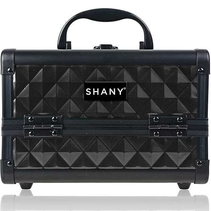 SHANY Chic Makeup Train Case Cosmetic Box Portable Makeup Case Cosmetics Beauty Organizer Jewelry storage with Locks, Multi trays Makeup Storage Box with Makeup Mirror - Twilight