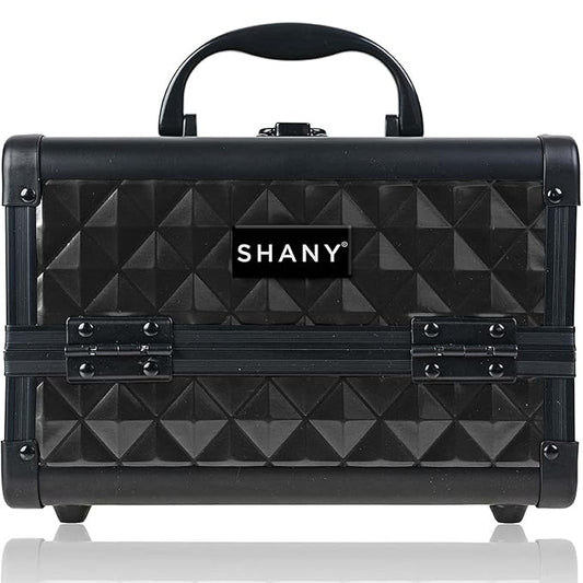 SHANY Chic Makeup Train Case Cosmetic Box Portable Makeup Case Cosmetics Beauty Organizer Jewelry storage with Locks, Multi trays Makeup Storage Box with Makeup Mirror - Twilight