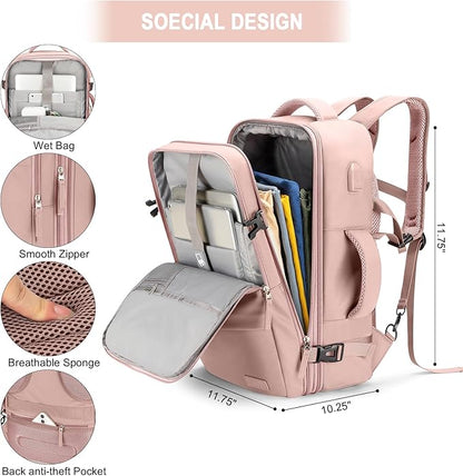 Carry On Backpack, 42L Flight Approved Travel Backpack for Men Women,Airline Approved Gym Backpack Waterproof Business Laptop Daypack Laptop Backpack,Casual Daypack for Business Weekend Hiking