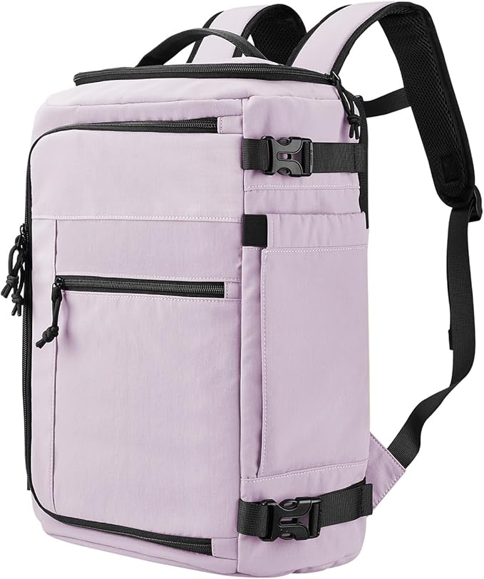 Carry On Travel Backpack Flight Approved Laptop Backpack Business Work Backpack for Women Men Large Capacity Casual Daypack with Wet/Dry Separation Pockets, Purple