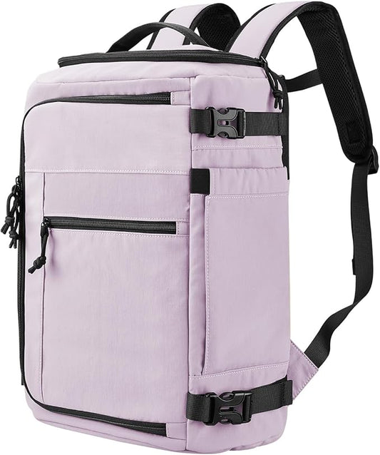 Carry On Travel Backpack Flight Approved Laptop Backpack Business Work Backpack for Women Men Large Capacity Casual Daypack with Wet/Dry Separation Pockets, Purple