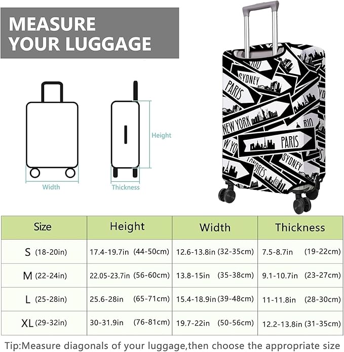Travel Luggage Cover Suitcase Protector Fits 18-32 Inch Wheel Covers PatternedTravel Related Items Flower Luggage Protector Elastic XL