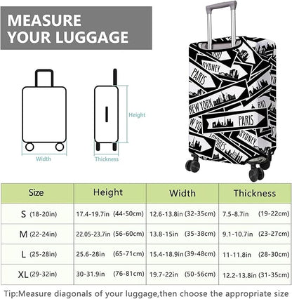 Travel Luggage Cover Suitcase Protector Fits 18-32 Inch Wheel Covers PatternedTravel Related Items Flower Luggage Protector Elastic S
