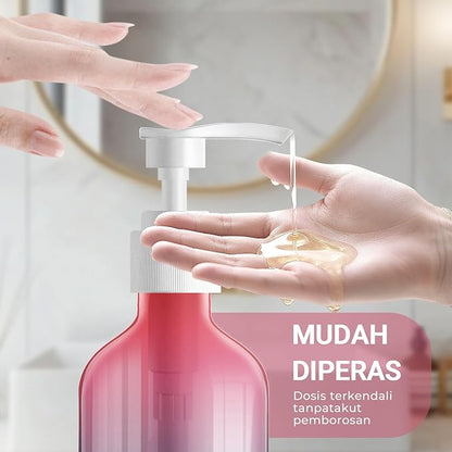 48 Pieces Empty Clear Gradient Color Pump Bottle, 8.4 oz Refillable Plastic Dispenser Bottles with Pump, Travel Lotion Container for Shampoo Hand Body Soap Oil Massage Moisturizer Face Cream Liquid