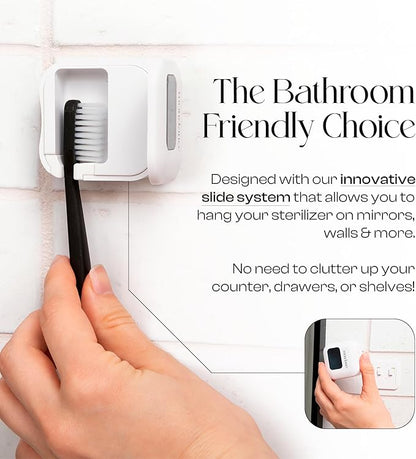 Mondano UV-C Toothbrush Sanitizer and Holder, Toothbrush Case - Manual/Electric Toothbrush Cover for Any Toothbrush Head - Rechargeable Toothbrush Travel Case, Tooth Brush Cover Cap for Home