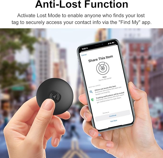 Air Tracker Tags-4 Pack Work with Apple Find My (iOS Only): Bluetooth Tracker with 4 Cases and 2 Replaceable Batteries - Key Finder Item Locator Smart Tag for Luggage Bags Wallet Suitcase