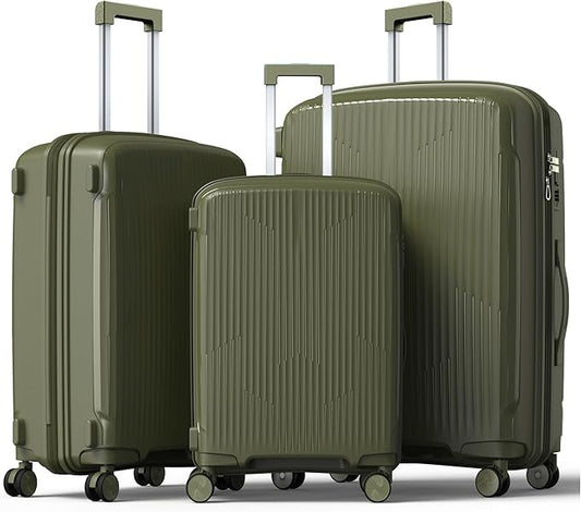 Nazhura Luggage Set, 3-Piece Hardside Suitcase Set, 20-inch Carry On, 24-inch, 28-inch Luggage