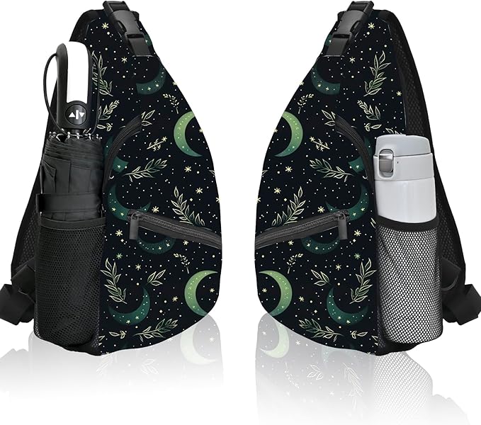 Moon Sling Bag Travel Sling Backpack Lightweight Casual Daypack Women Chest Bags for Outdoor Sport Climbing Runners