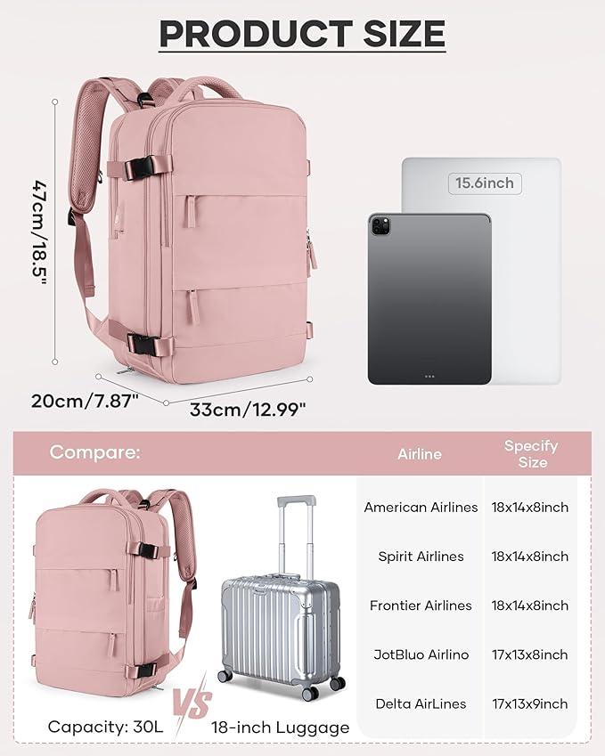 coofay Vacuum Backpack Travel with Pump Vacpack Travel Backpack with Vacuum System Compression Backpacks