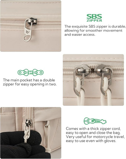 WATERFLY Fanny Pack Waist Packs: Large Crossbody Fanny Packs for Women Men with 5 Zipper Pockets Adjustable Strap Waist Bags Hip Pack for Traveling Cycling Running Hiking-White