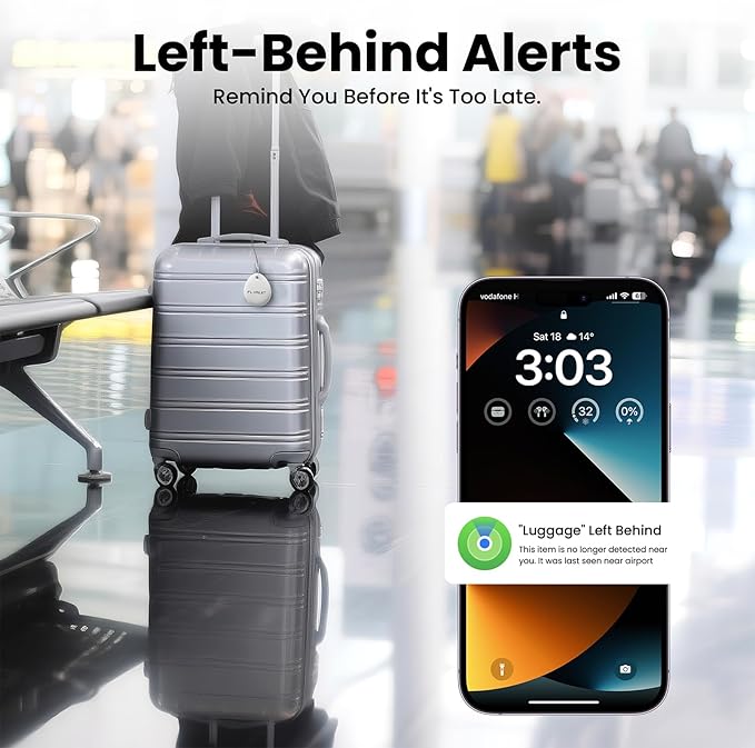 Tracker Tags 1-Pack for Apple Find My, Official MFi Certified, Smart Bluetooth Key Finder, Tracking Device for iPhone, Mini Finder Locator for Luggage, Backpack, Wallet, Bags, Dog, Pet, Camera, eBike