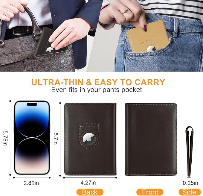 Full Grain Leather Passport Holder Wallet Cover for Men and Women Travel, Passport Holder with Slot Passport Wallet, Travel Essentials Genuine Leather Passport Cover Gifts (Coffee)