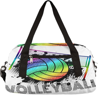 Volleyball Sport Ball Gym Duffle Bag for Kids,Sports Bag for Teens Boys & Girls Small Waterproof Overnight Weekender Carry School Practice Travel Bag