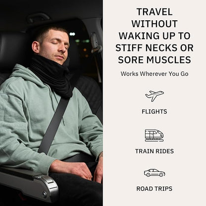 trtl Pillow - Scientifically Proven, Super Soft Neck Support Travel Pillow for Sleeping - Lightweight and Machine Washable - Ergonomic Design for Traveling on Airplanes, Cars, and Trains - Black