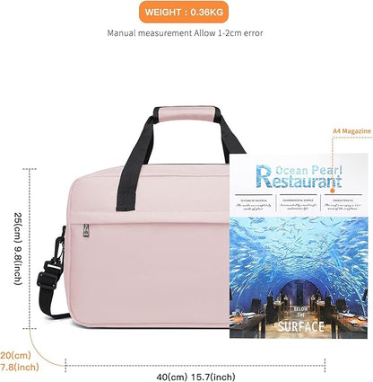 Kono Travel Duffel 20L Under Seat Carry-On Sports Tote Gym Weekender Overnight Bag - 15.75"x9.84"x7.87" Pink