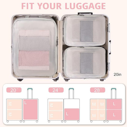 Expandable Double-Sided Compression Packing Cube，3 Set Lightweight Double Deck Organizer Bag Carry on Luggage Backpack Suitcases，Women Travel Accessories for Separate Clean and Dirty Clothes