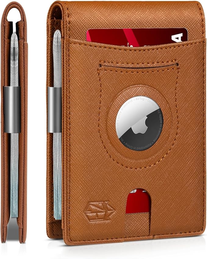 Zitahli Men's Wallets Airtag Holder Slim Rfid Leather with Gift Box