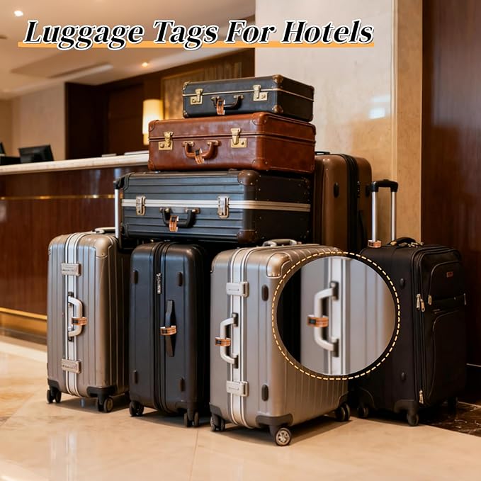 1000 Tags Luggage Tags for Suitcases | Hotels Baggage Claim Check for Bag with Transfer Tape & Serial Numbering, A Marker & Double-Sided Tape | Hotel Luggage Claim Bulk Ticket, Orange