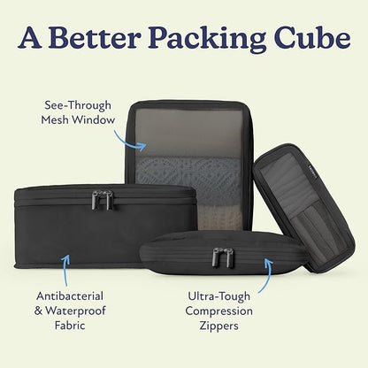 Vandel Space-Saving Compression Packing Cubes for Women, Men, Compressible Carry On Suit Case Organizer Luggage Packing Cubes for Travel Organizer Bags for Luggage and Backpacks, Suitcase Cube