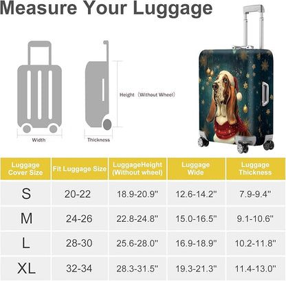 FOREVER QUEEN Christmas Cut Dog Luggage Cover Suitcase Protector Suitcase Cover Anti-Scratch,Stretchable Bag Cover Washable Durable Polyester