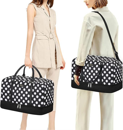 IBFUN Duffel Bag, 21'' Weekender Travel Bag with Shoe Compartment, Waterproof, Overnight Duffel Bag for Women, 3PCS