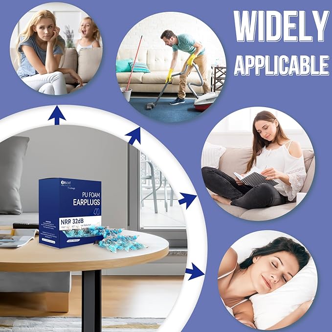 500Pairs Foam Earplugs, 32dB Disposable Noise Reduction Ear Plugs, Hearing Protection Bulk Ear Plugs for Shooting Range, Work, Travel,Concert