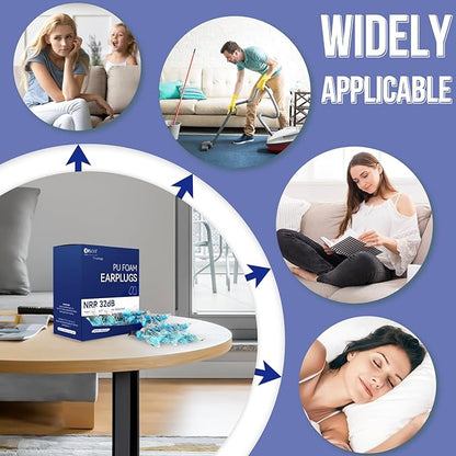 500Pairs Foam Earplugs, 32dB Disposable Noise Reduction Ear Plugs, Hearing Protection Bulk Ear Plugs for Shooting Range, Work, Travel,Concert