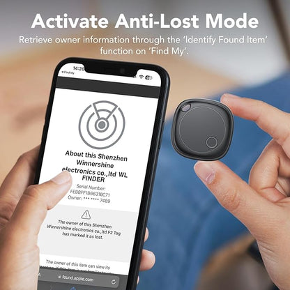 Air Tracker Tags-4 Pack, Bluetooth Tracker Works with Apple Find My APP (iOS Only), Bluetooth Smart Air Tag Keys Finder and Item Locator for Keys, Bags, Luggage, Wallet, Replaceable Battery