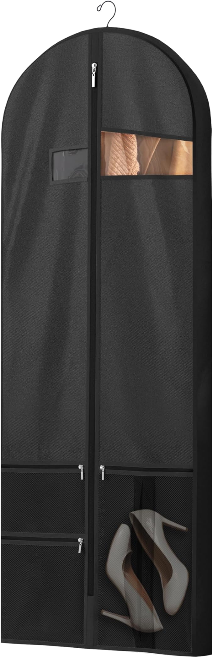 60 inch Garment Bags for Closet Storage and Travel with Zipper Pocket, Heavy Duty Waterproof Hanging Suit Bag with Handles for Suits, Coats, Jackets, Shirts, 1 pack