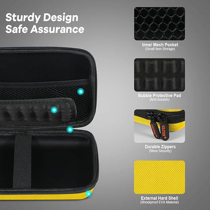 Bright Yellow Hard Shell Electronic Organizer Carrying Case - Shockproof Large Storage Case for Hard Drive, Phone, Power Bank, Charger, Earbuds - Zipper Pouch Gadget Bag for Business, Travel