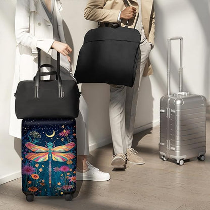 FOREVER QUEEN Magical Dragonfly Luggage Cover Suitcase Protector Suitcase Cover Anti-Scratch,Stretchable Bag Cover Washable Durable Polyester