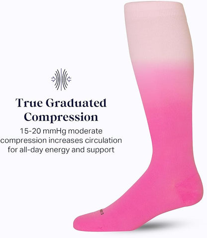 Comrad Nylon Knee High Socks - 15-20mmHg Graduated Compression Socks - Soft & Breathable Support Unisex Socks