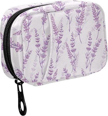 Fustylead Travel Pill Organizer Case Zipper for Purse with Removable Weekly Pill Box for Medicine, Vitamin, Supplement Medicine Organizer (Lavender)